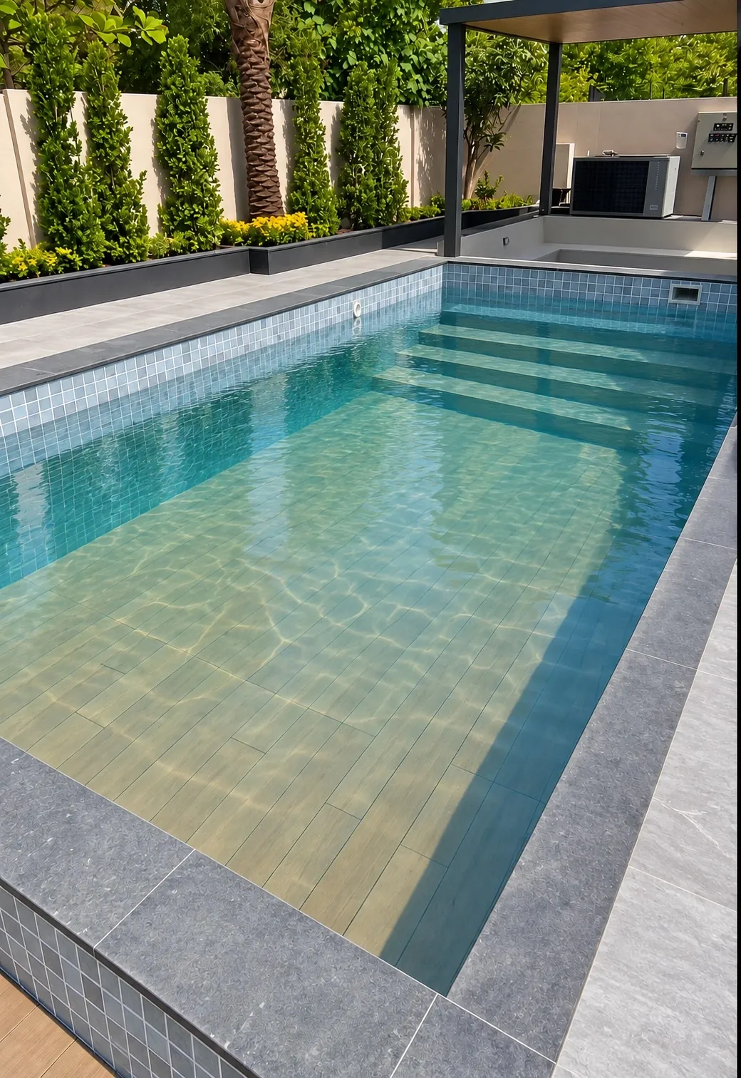 Finished pool with a WaveLift movable floor at a Dubai residence